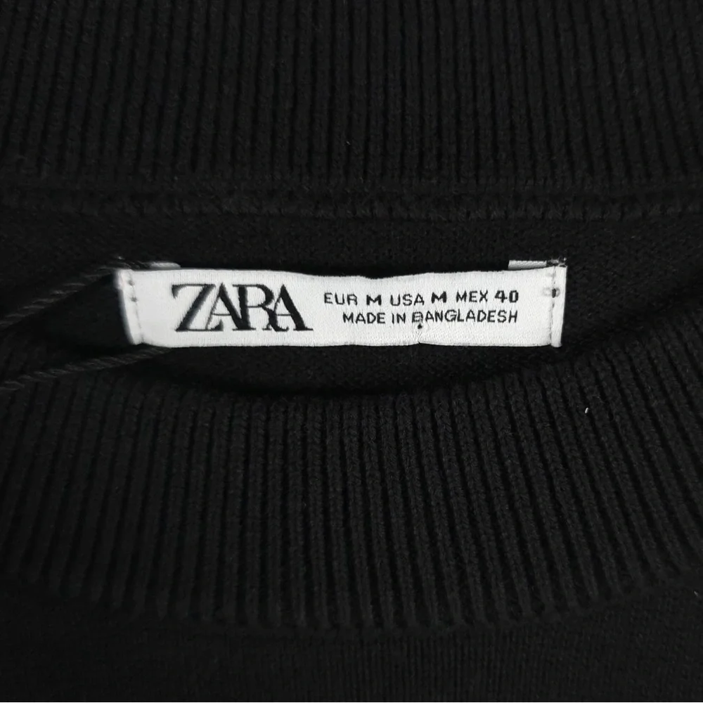 NWT ZARA “I’M OK‎ WITH THIS” Text Print Black Crew Pullover Sweater MEDIUM